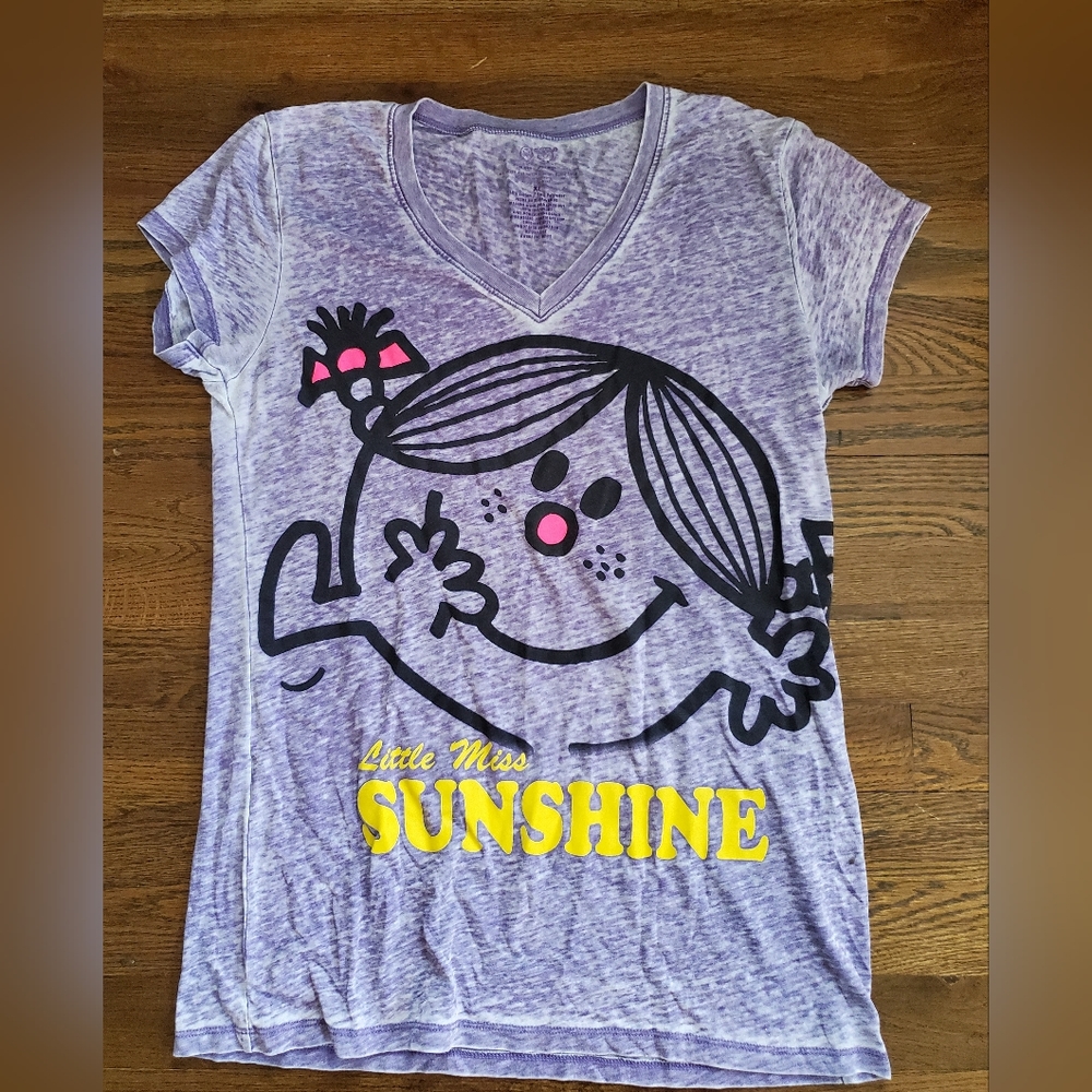 LITTLE MISS SUNSHINE Juniors XL purple burn out tee